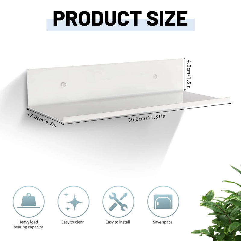 Metallura | Wandregal aus Metall | Schwebendes Regal 30/40/50 cm | Platzsparende Aufbewahrung für Bad, Küche & Schlafzimmer