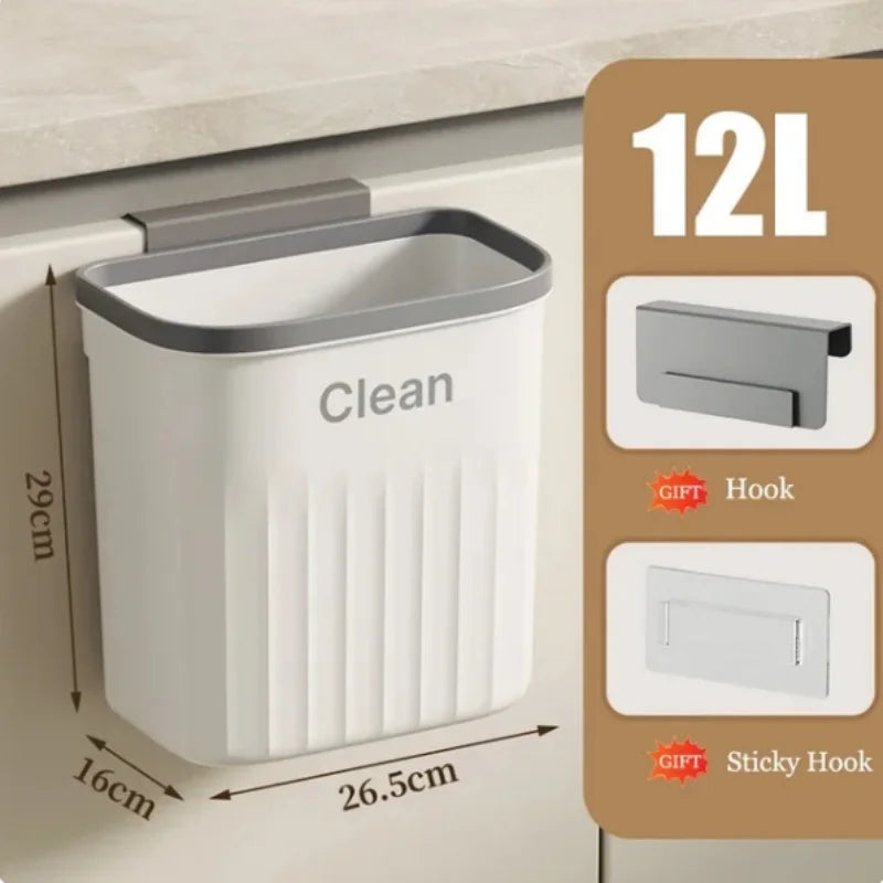 Neatora Küchenabfalleimer | 8,5L / 12L | Wandmontage & Hängend | Mit oder ohne Deckel | Für Schranktür & Unterbau
