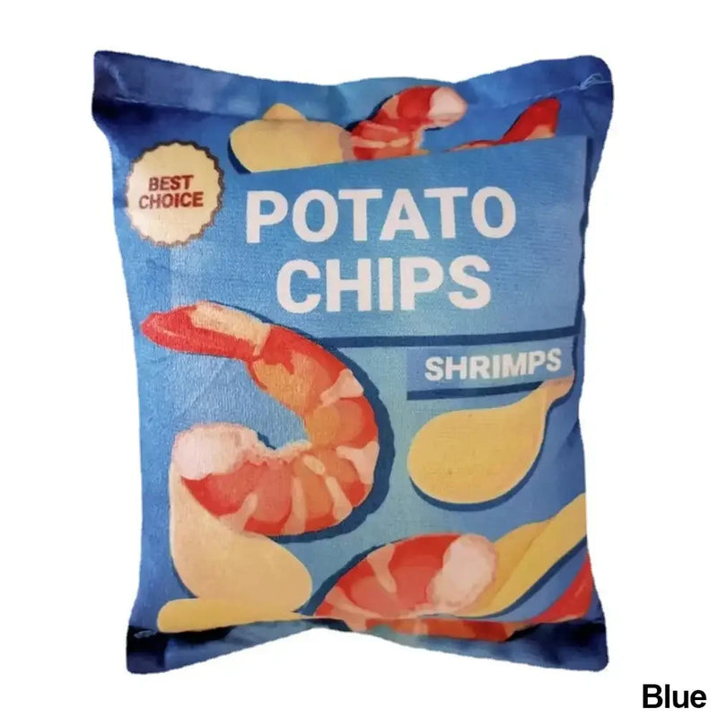 SnackPaws | Lustiges Knister-Spielzeug für Hunde | Kartoffelchips-Design | Plüsch & Quietschfunktion | Für Kleine & Mittlere Hunde