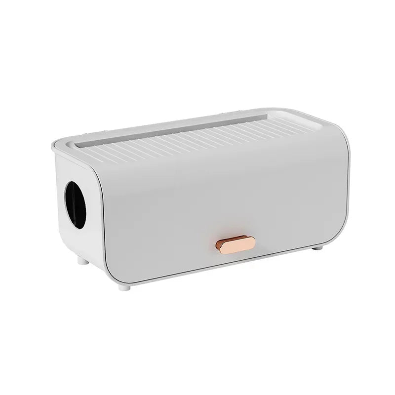 OrgaVolt Kabelbox mit Deckel | Staubdicht & Wassergeschützt | Aufbewahrungsbox für Mehrfachstecker & Ladekabel | Für Wohnzimmer & Büro
