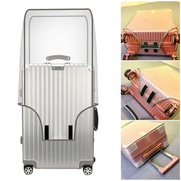 ClearGuard Kofferhülle Transparent | Wasserdicht & Staubdicht | Kofferschutz für 16–30 Zoll Trolleys | Wiederverwendbar & Reißfest