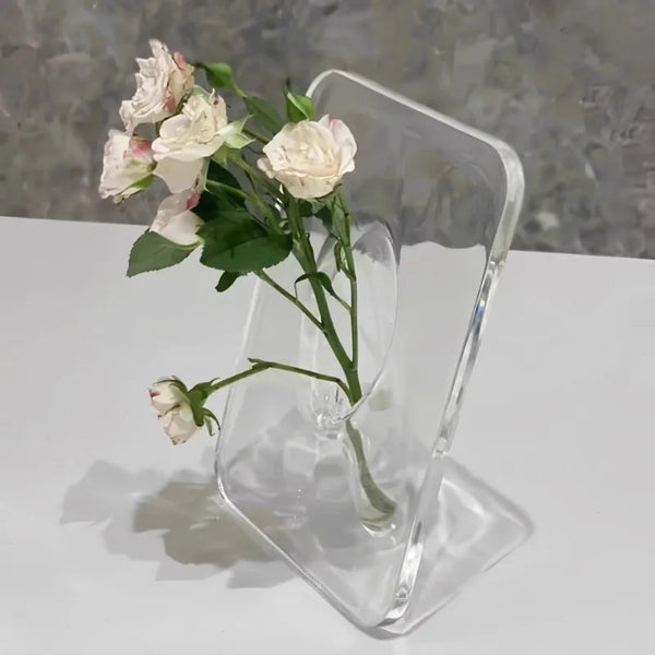 Bilderrahmen Vase Florava | Transparent & Vielseitig | Für Blumen & Fotos | 15x20 cm