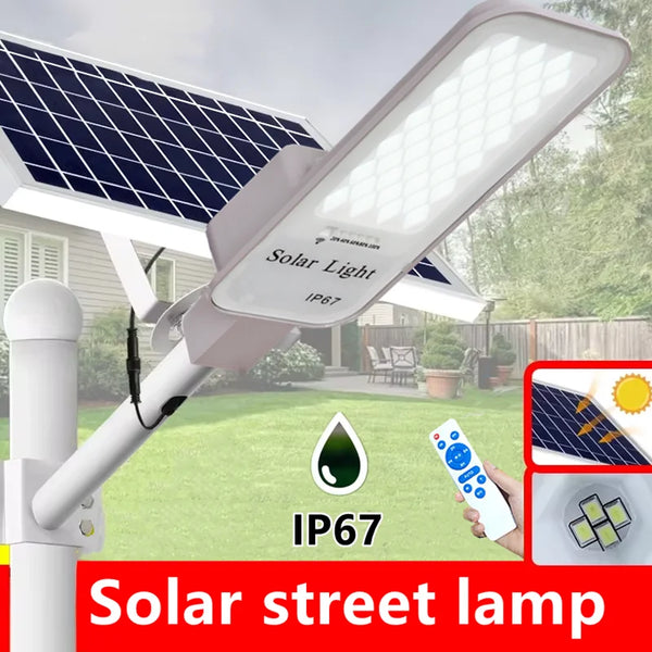 SOLVIA Solarleuchte 250W | IP67 Wasserdicht | Mit Fernbedienung | Wand- & Straßenmontage