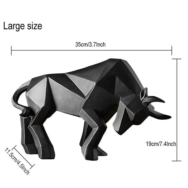 ToroArte Stier Skulptur | Nordic Design | Harzfigur Modern | 35 cm / 26 cm