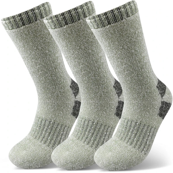 AlpenWool | 3 Paar Herren Winter-Socken | Extra Dick & Warm | Thermo-Wollsocken für Ski & Outdoor | Mid-Calf