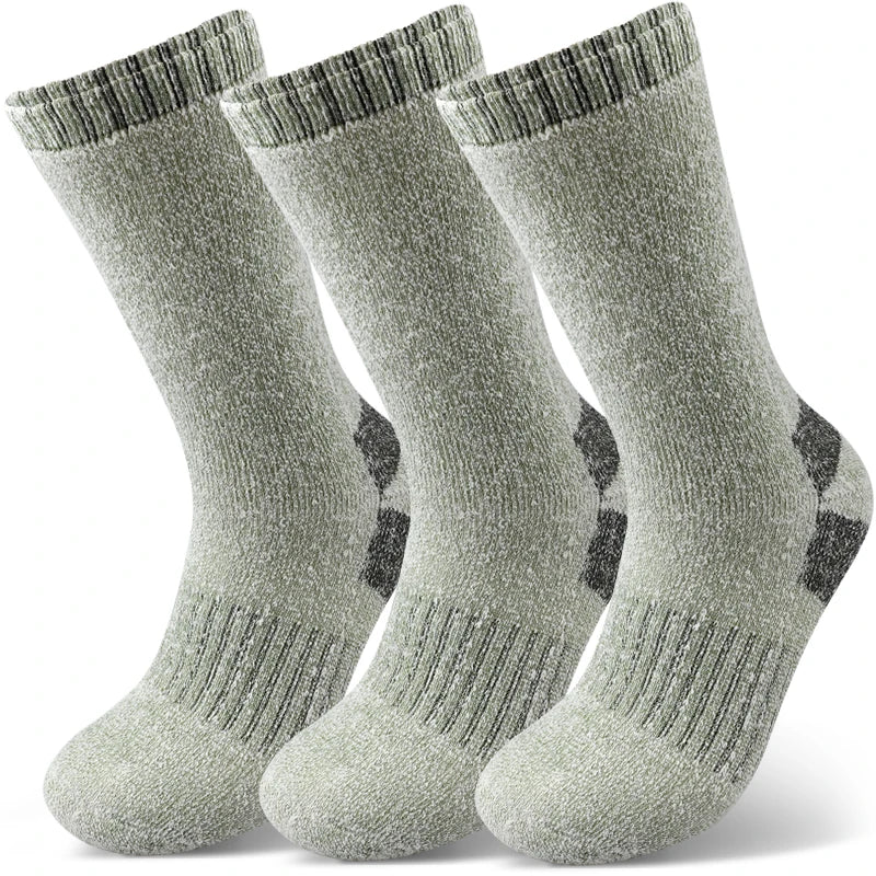 AlpenWool | 3 Paar Herren Winter-Socken | Extra Dick & Warm | Thermo-Wollsocken für Ski & Outdoor | Mid-Calf