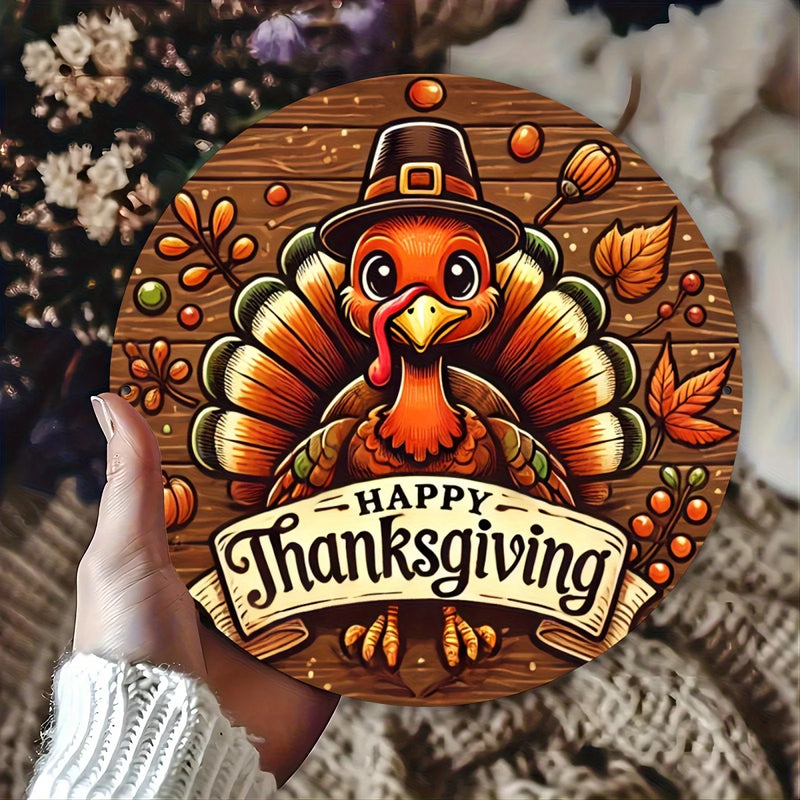 AutumnGlanz Wanddeko Herbst | Aluminium | Kürbis-, Blätter- & Truthahn-Motiv | Saisonales Wandbild