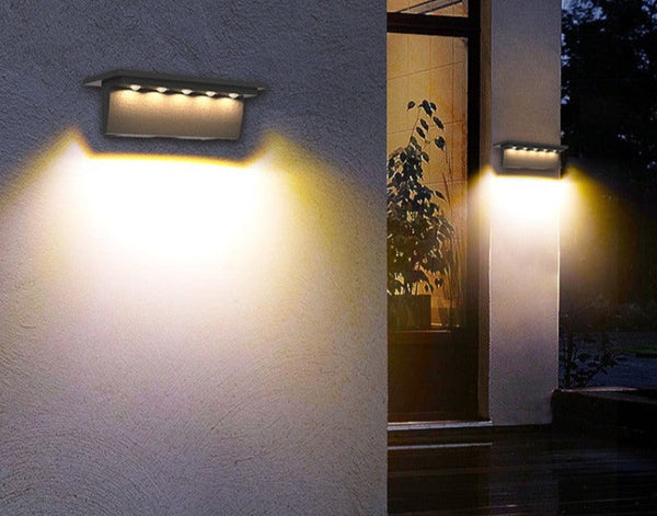 Lumivis Guard Solarleuchte Solar Wandleuchte mit Bewegungsmelder | Intelligente LED-Beleuchtung | IP65 Wetterfest | 6x11,9 cm