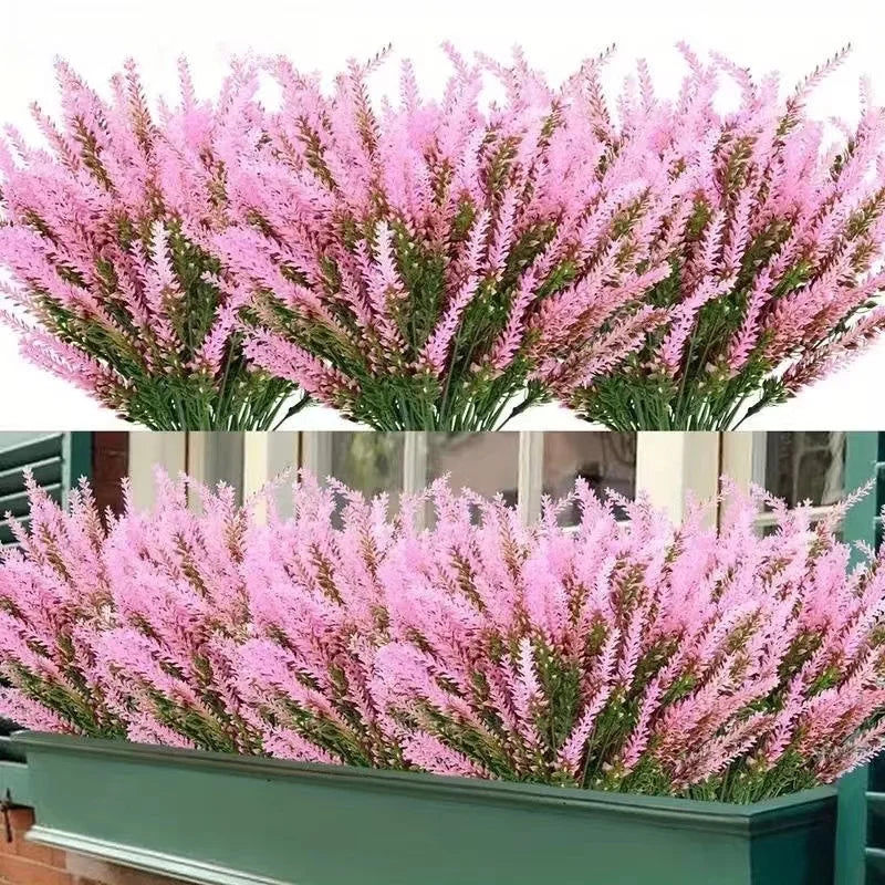 LAVÉON Künstlicher Lavendelstrauß | 5-zweigig | Realistische Blüten & Blätter | 38 cm Höhe | Für Wohnraum, Balkon & Garten