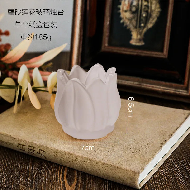 Tulivienne Kerzenhalter | Vintage Glas | Romantischer Retro-Stil | Transparent