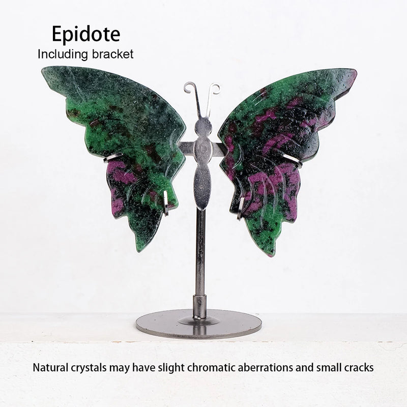 Kristallschmetterling Amethera | Handgeschnitzt aus Naturstein | Amethyst-Flügel | Deko & Geschenk