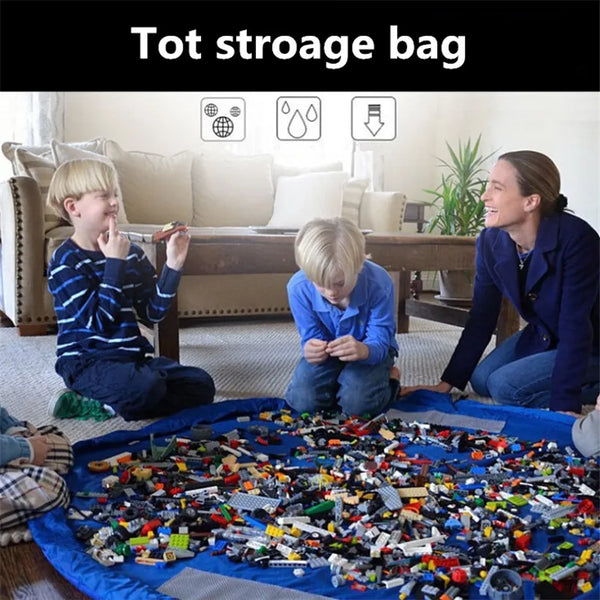 PlayTidy Spielzeug-Aufbewahrungsmatte für Kinder | 2-in-1 Spielteppich & Aufbewahrungstasche | Robustes Oxford-Gewebe | Ø 150 cm