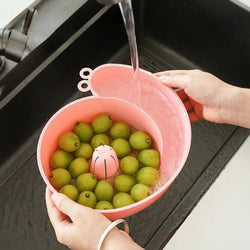 2-in-1 Schnecken-Design Obstkorb | Abtropfkorb & Saftpresse | Küchenhelfer aus Lebensmittelkunststoff