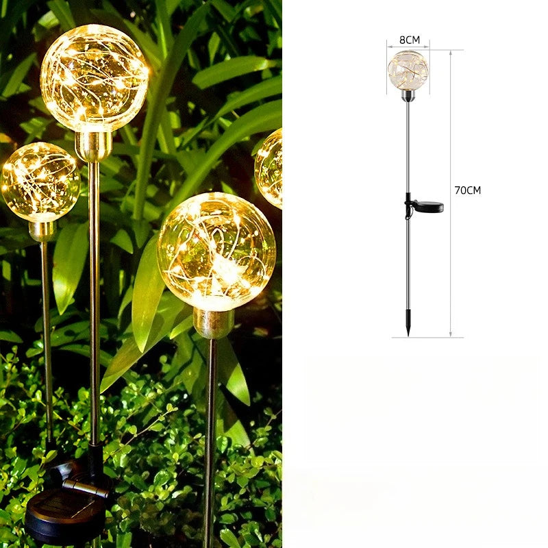 Lunova GlowSphere Solar-Kugel-Gartenleuchte 70 cm | LED-Landschaftslicht | Erdspieß | Wetterfest