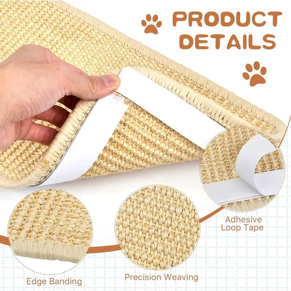 Kratzmatte Sivora NaturSisal | Natürliche Sisal-Kratzmatte für Katzen | Bodenschutz & Möbelpflege | 60×40 cm