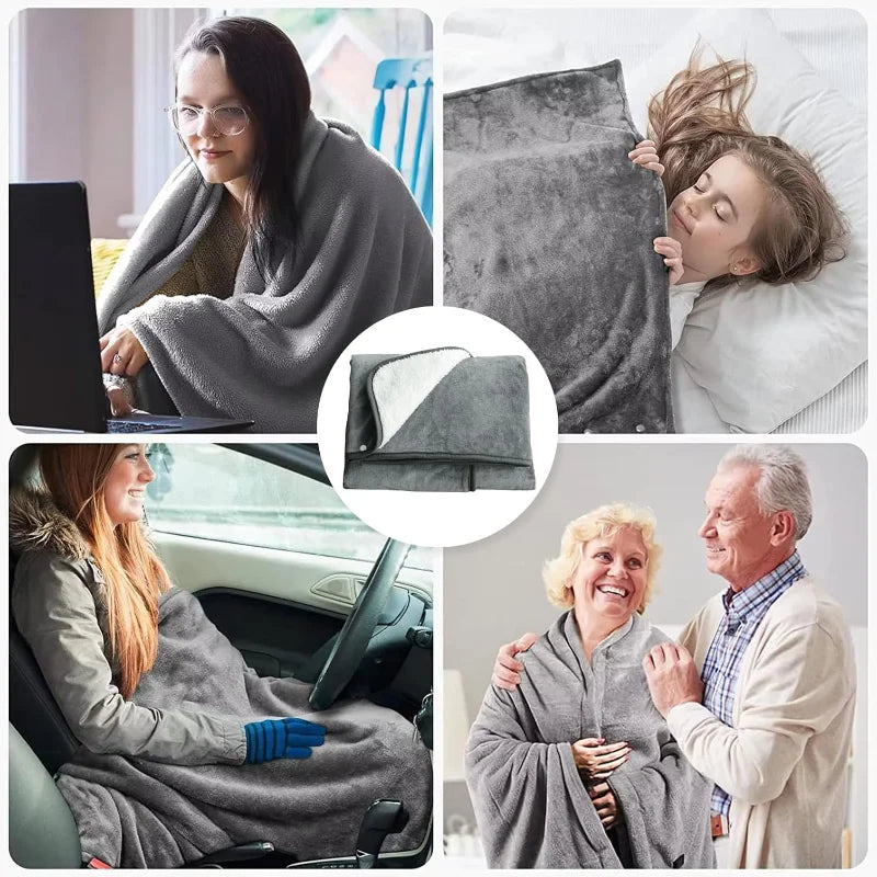 CozyTherm Wear USB-Heizdecke zum Tragen | 150 × 85 cm | 3 Temperaturstufen | Maschinenwaschbar & Tragbar