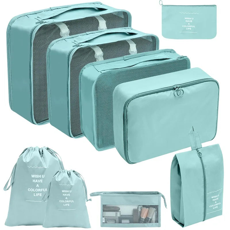PackWunder Reise-Organizer Set 7/8/9/10-teilig | Faltbare Koffer-Organizer | Für Kleidung, Schuhe & Accessoires