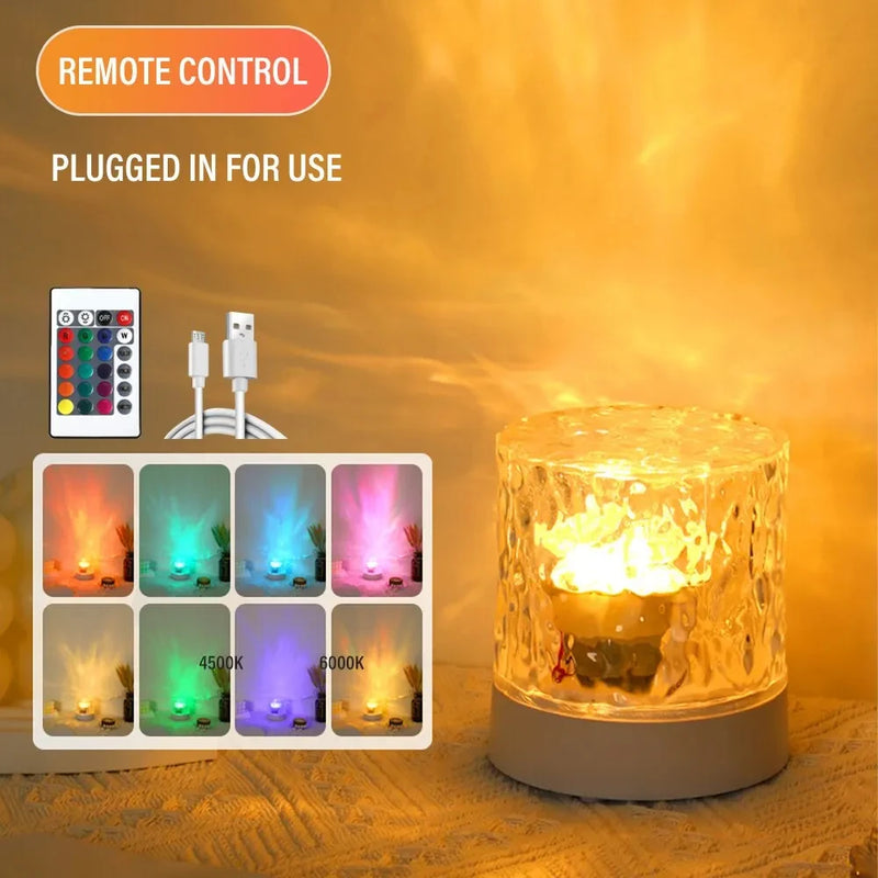 AURORA Wellenlicht Lampe | Dimmbar | RGB & Warmweiß | Kristall-Design
