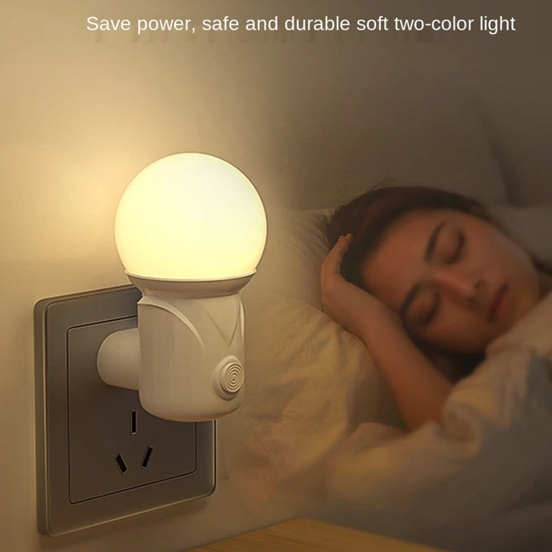 LumoEase LED-Nachtlicht mit EU-/US-Stecker | 2 Lichtfarben & Dimmfunktion | Augenschonend & Energiesparend | Für Schlafzimmer, Flur & Wohnzimmer