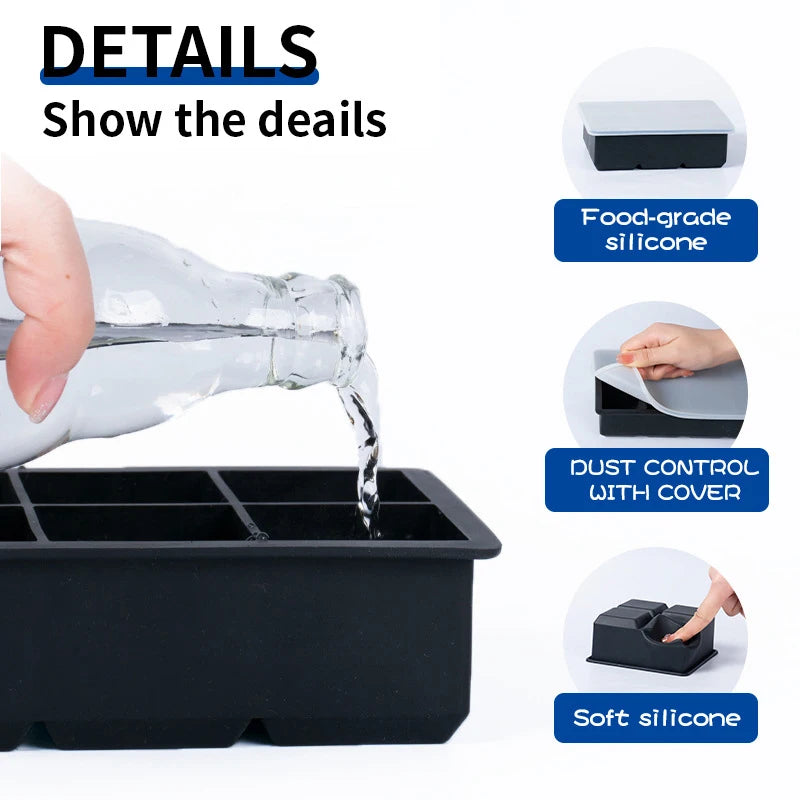 FrostForm Große Eiswürfelform aus Silikon | BPA-frei & Flexibel | Für XXL-Eiswürfel, Cocktails & Küche | Leicht zu Reinigen
