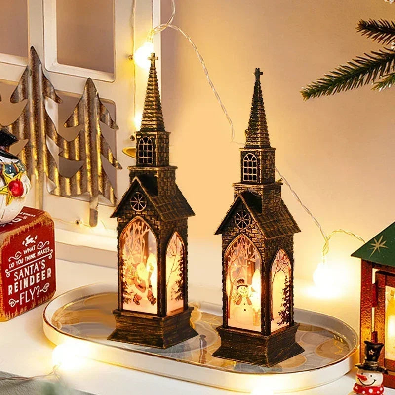 Lumora Festive | LED Weihnachtslaterne | Santa & Schneemann | Warmes Stimmungslicht | Tischdeko