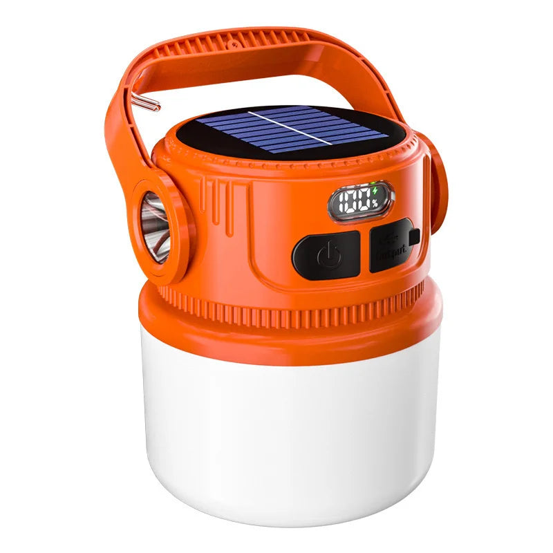 Luminatra Solar LED Campinglampe | Wiederaufladbar & Wasserdicht | 6 Lichtmodi | Für Outdoor, Notfälle & Reisen