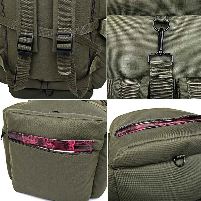 Multifunktionale Outdoor-Tasche TrailForge X75 | 75×38×36 cm | 4-in-1 Tragetasche: Rucksack, Umhängetasche, Handgepäck & Crossbody | Wasserdicht & Robust
