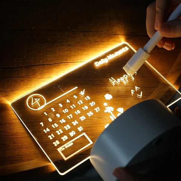 GlowNote LED-Nachrichtentafel – Kreatives Nachtlicht mit Botschaftsfunktion & USB-Aufladung