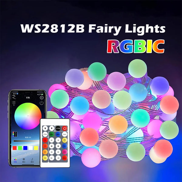 Lumavo LED Lichterkette Smart RGBIC | USB-betrieben | Farbwechsel & Musikmodus | Für Garten & Deko