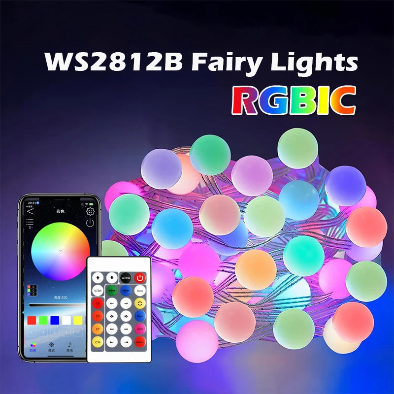 Lumavo LED Lichterkette Smart RGBIC | USB-betrieben | Farbwechsel & Musikmodus | Für Garten & Deko