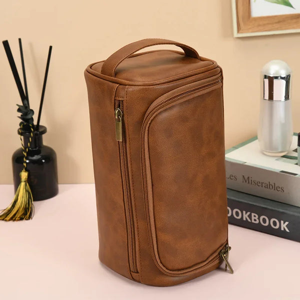 Kulturbeutel HERQVEST Classic | Vintage-Look & Hängesystem | Für Herren | Reisetasche für Kosmetik & Pflege