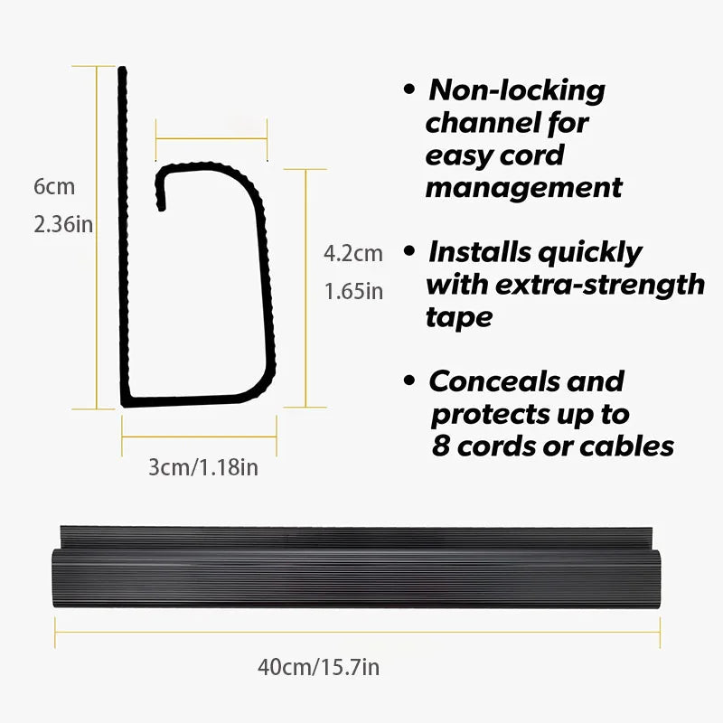 Kabel-Organizer Meshilo | Atmungsaktives Netzgewebe | 40 × 6 × 3 cm | Für Kabel, Ladegeräte & Zubehör