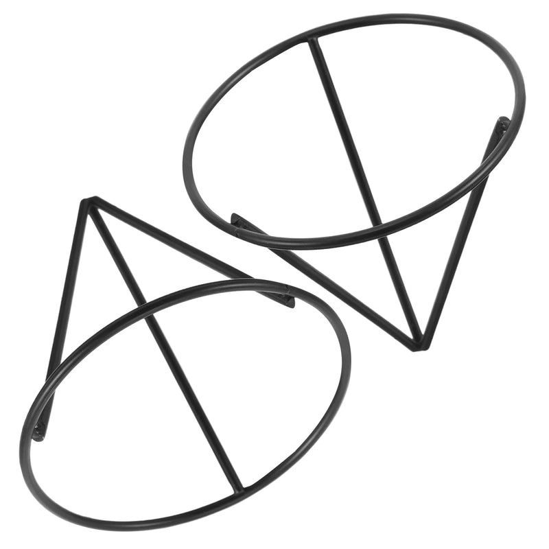 HydroTria 2er-Set Pflanzenständer aus Metall | Dreieck-Design mit transparenter Hydrokultur-Schale | 8,5 × 8,5 × 7,5 cm | Für Zuhause & Büro