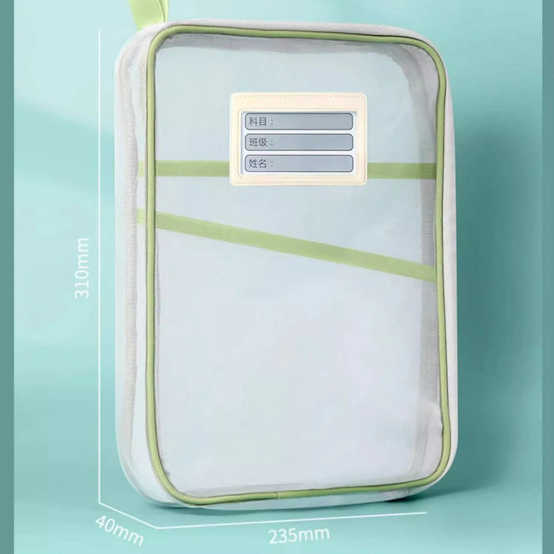 Doclura A4 Dokumententasche mit Reißverschluss | Doppellagig & transparent | Nylon-Netz Organizer 31×23,5×4 cm