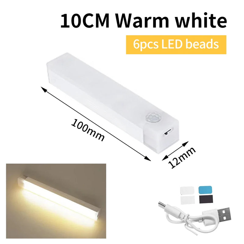 LumoSense Kabelloses LED-Nachtlicht mit Bewegungssensor | Wiederaufladbar & Dimmbar | Für Schrank, Küche & Schlafzimmer | Versch. Größen