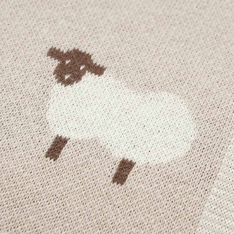 Lambina | Babydecke aus Baumwollmischung | Gestrickt | 90×70 cm | Weich & Atmungsaktiv