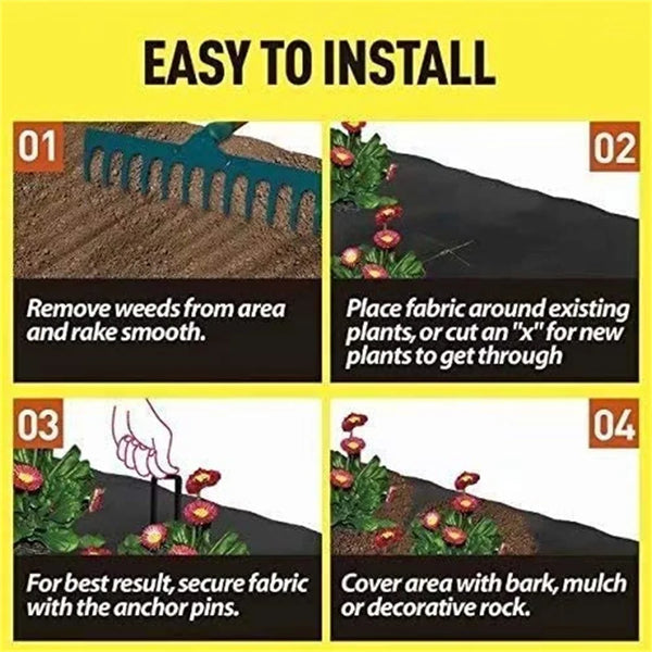 Unkrautvlies TerraShield Pro | Robuste Gartenvliesrolle | UV-beständig & wasserdurchlässig | Für Beete, Wege & Einfahrten