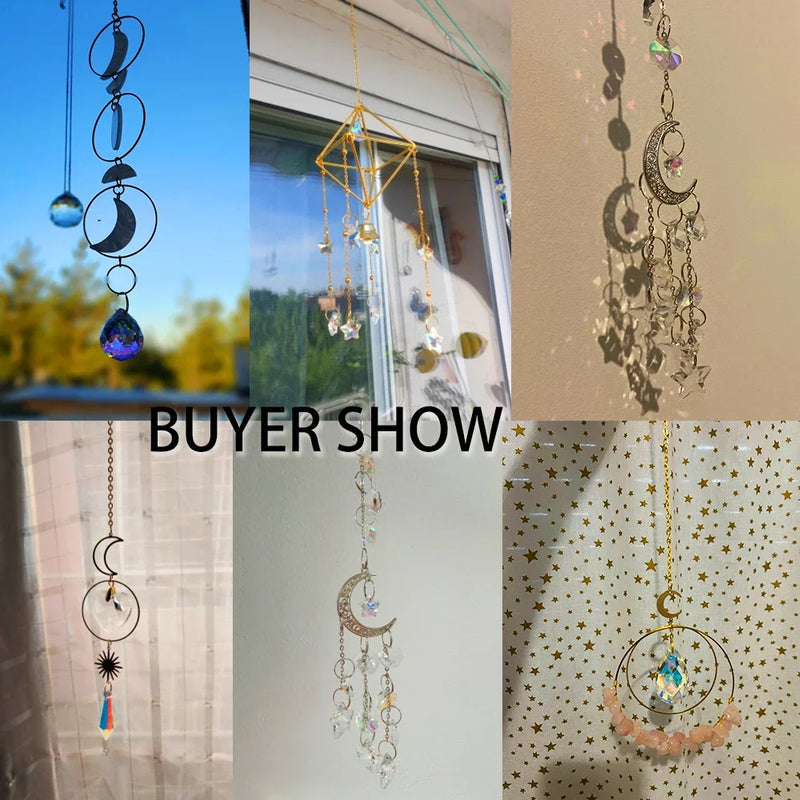 Lunora | Kristall Suncatcher | Regenbogen Deko Anhänger | Glas & Metall | 20 cm