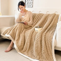 Velura | Warme Decke aus geprägtem Samt | Kuschelig & Flauschig | Herbst & Winter | Coral-Fleece