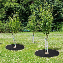 EcoRoot Guard | Unkraut-Schutzmatte aus Vlies | Ø 15–62 cm | Wurzel- & Baumscheibenabdeckung | Zuschneidbar & Wiederverwendbar