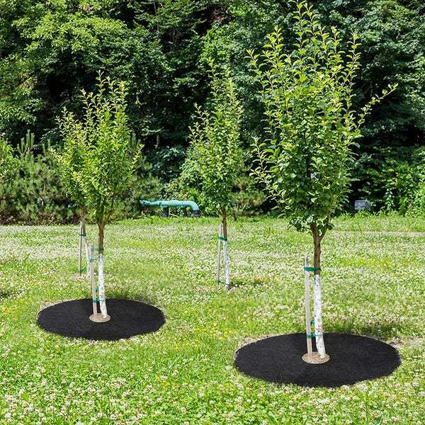 EcoRoot Guard | Unkraut-Schutzmatte aus Vlies | Ø 15–62 cm | Wurzel- & Baumscheibenabdeckung | Zuschneidbar & Wiederverwendbar