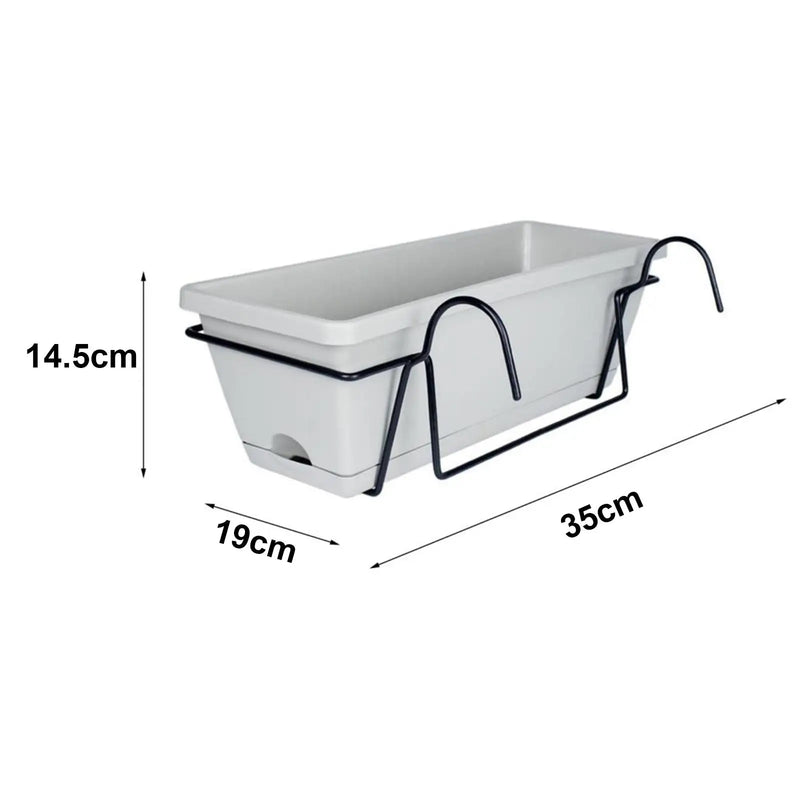 BalcoBox Pflanzkasten | Für Balkon-Geländer | Mit Abtropfschale & Aufhängung | Robust & Wetterfest