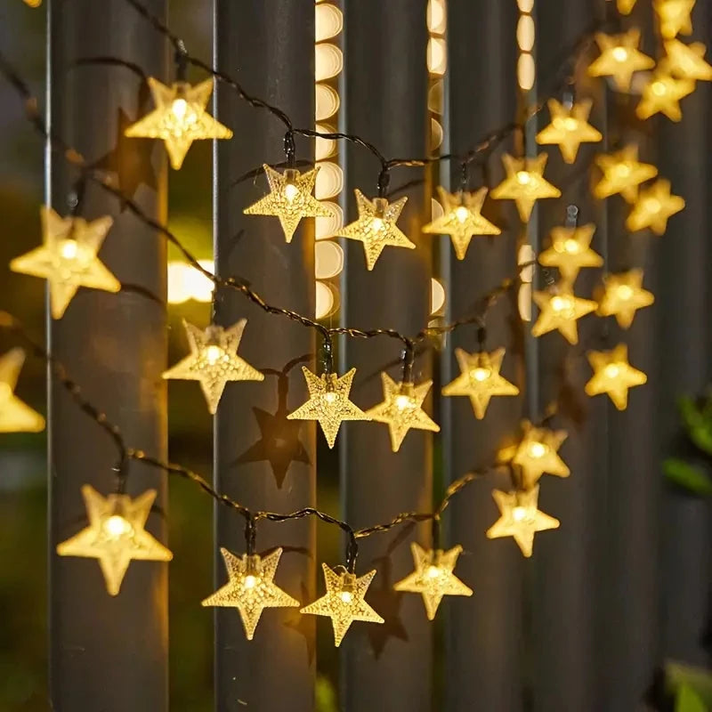 LumiStar Solar-Lichterkette Sterne | 8 Leuchtmodi | Wasserdicht & Energiesparend | Für Garten, Terrasse & Weihnachten