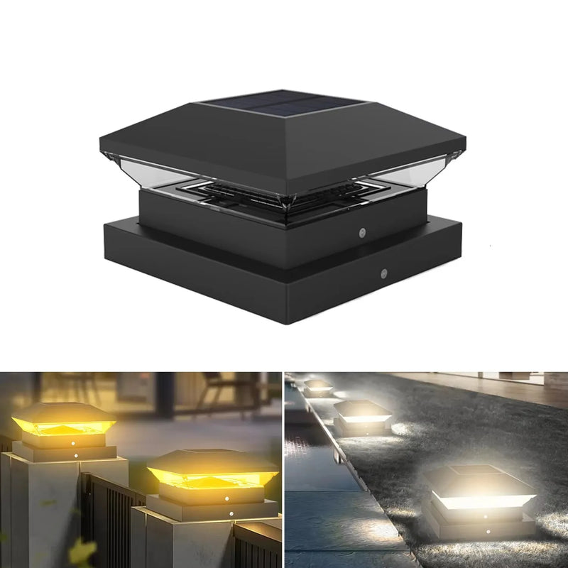 Solar-Pfostenleuchte LumiColumna | Warm- & Kaltweiß einstellbar | IP65 Wasserdicht | Für Zaun, Garten & Torpfeiler