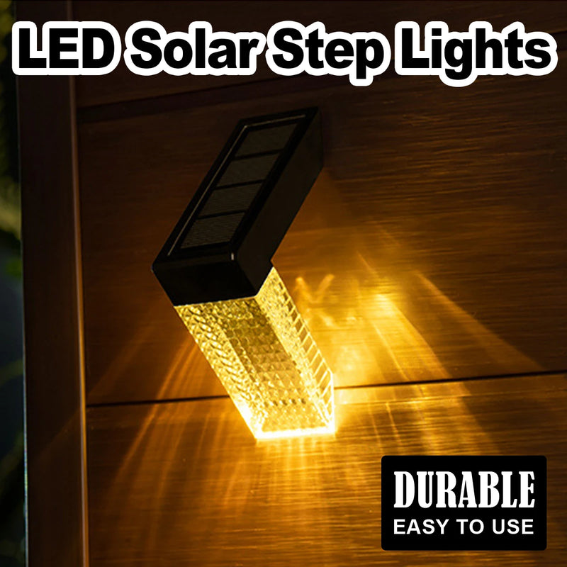 Solar-Treppenlicht LumiStair | RGB & Warmweiß | Rechter Winkel | IP44 Wasserdicht | Für Außenstufen & Wege