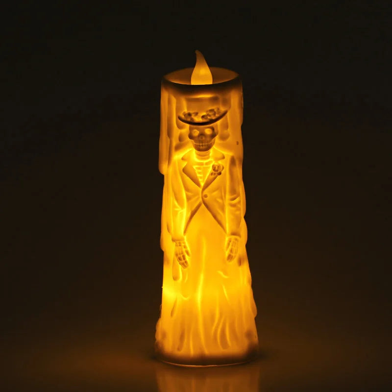 Skelett-Lampe HallowGlow | LED Horror-Kerze | Braut & Bräutigam Figur | Halloween Deko