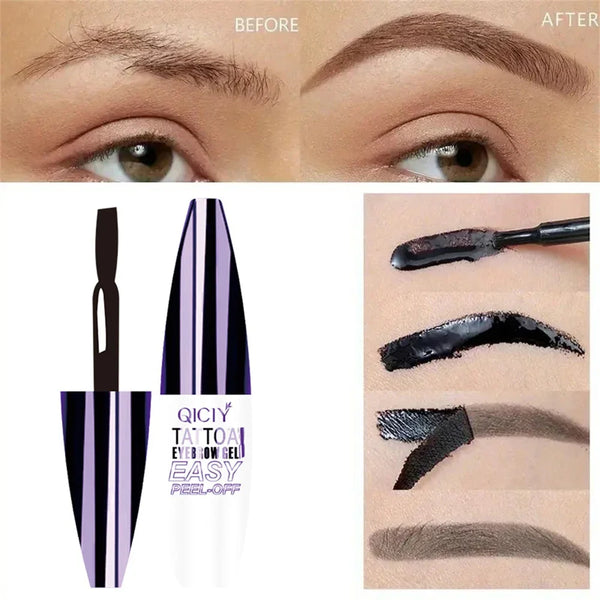 Abziehbare Augenbrauenfarbe Browverra Tattoo Gel | 3 Tage Halt | Wasserfest & Pflanzlich | 2,5 × 9,9 cm