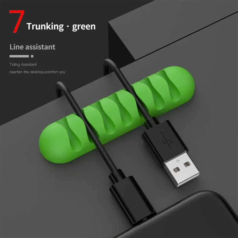 KabelFix Clip | Silikon Kabelhalter | Selbstklebend & Flexibel | Für USB, Kopfhörer & Ladekabel