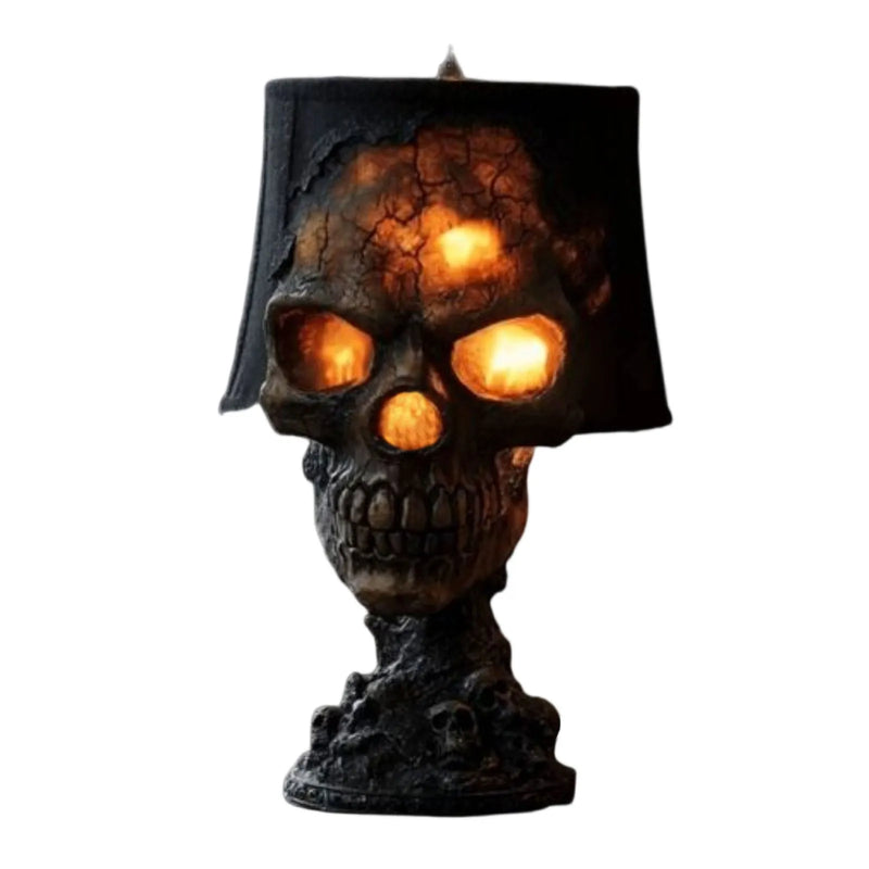 Gothic Tischlampe SkullFire | Halloween Schädel Deko | LED Ambient Light | 20 x 11 x 11 cm