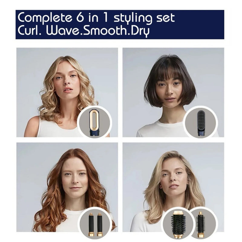Multistyling-Föhn StyleVibe Pro 6-in-1 | Haartrockner, Glätteisen & Lockenstab | Mit Bürstenaufsätzen | 220–240 V EU-Stecker